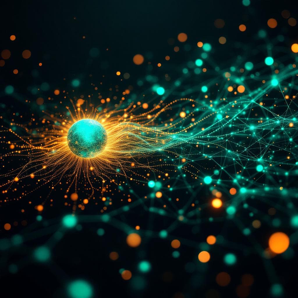 Personal luminous core merging with expansive organizational intelligence network